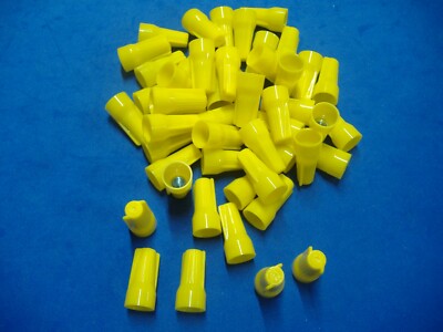 LOT OF 100 YELLOW EASY-CAP WIRE CONNECTOR CONICAL CONNECTORS TWIST-ON NUTS