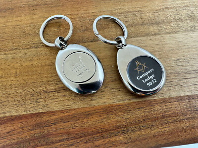 Personalised Masonic Keyring - Trolley Coin - Freemasons Freemasonry Lodge