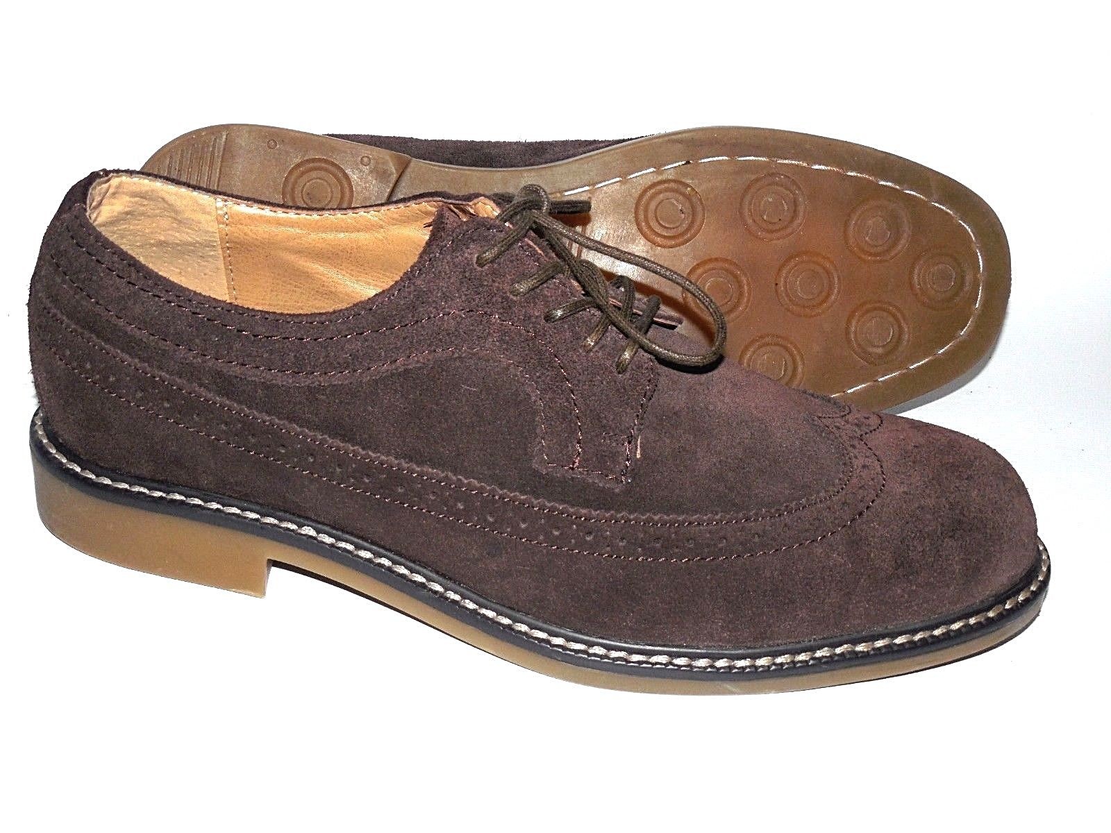 G.H. BASS BARRET Wingtip Brown Suede Oxford Dress/Casual - Mens 9 D