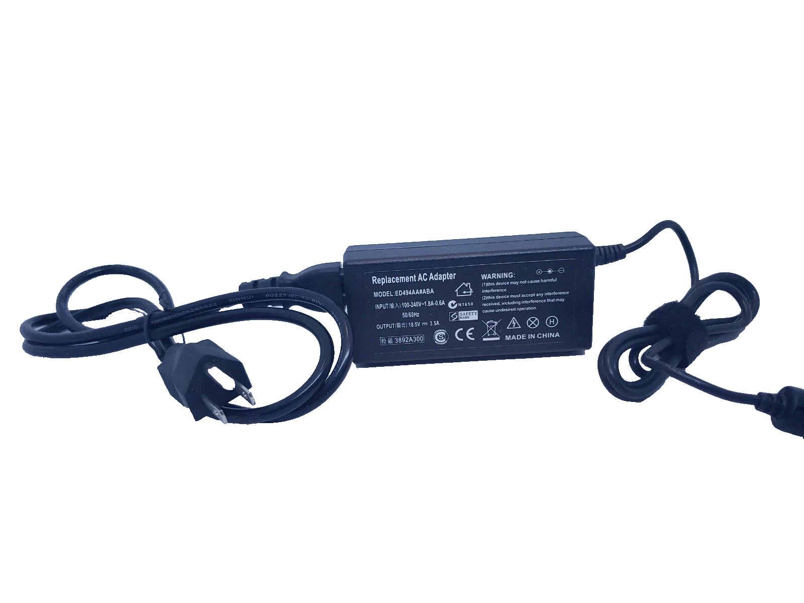 HP 65W AC Adapter Charger ED494AA#ABA 18.5V 3.5A PPP009C