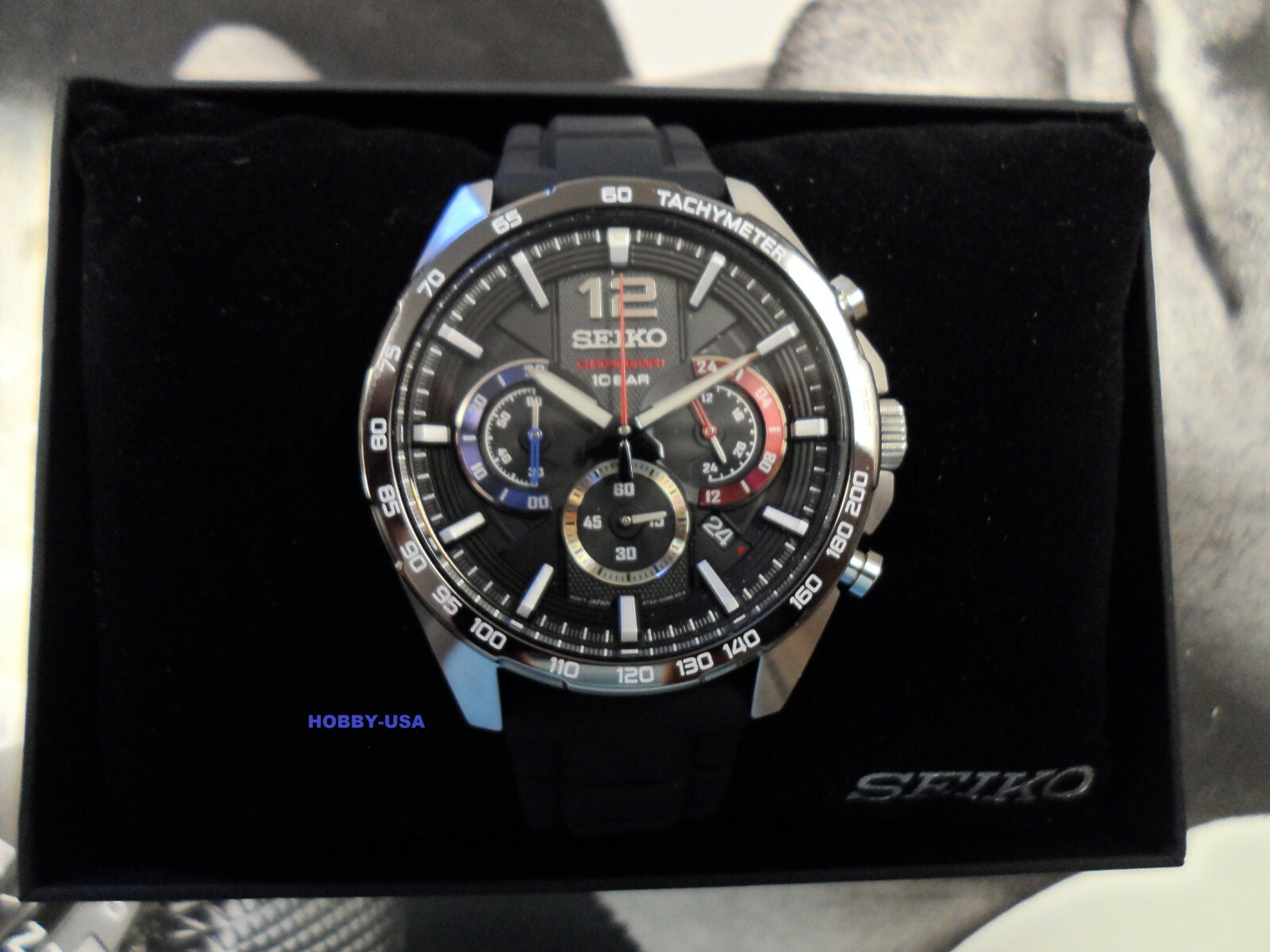 Pre-owned Seiko Ssb347 Quartz Men's Chronograph Silicone Strap Ssb347-new