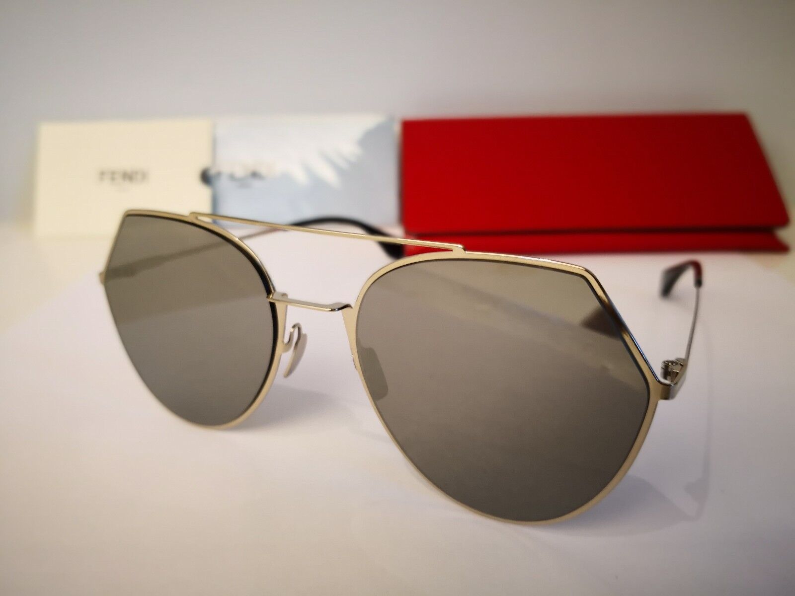 New FENDI Eyeline FF0194 3YG 0T Aviator Sunglasses Light New FENDI Eyeline FF0194 3YG 0T Aviator Sunglasses Light
