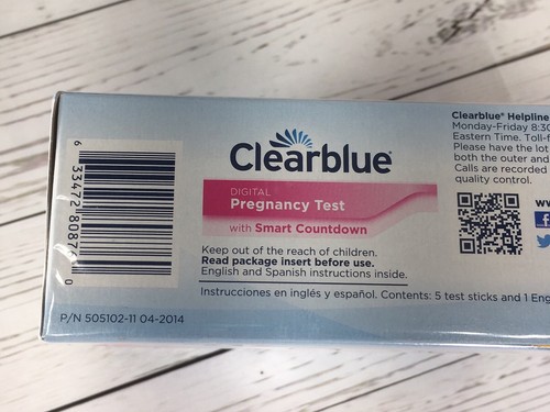 Clearblue Digital Pregnancy Tests Pack of 5 Smart Countdown 5 Days Sooner