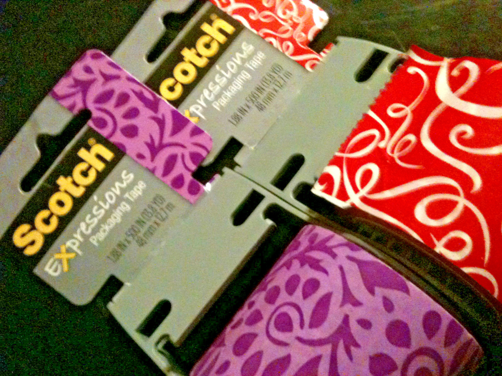 2 Pkgs of Scotch Expressions Packaging Tape, Designed by 3M (Pink and Purple)