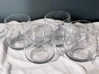 NEW ALESSI FOR DELTA AIRLINES SHORT STEMLESS WINE GLASS 4 GLASSES FOR ONE PRICE!