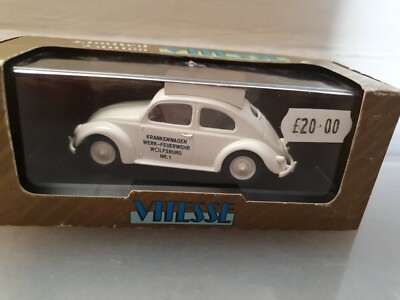 VW COCCINELLE KRANKENWAGEN 1947 FEUERWEHR WOLFSBURG VITESSE L089 A 1:43