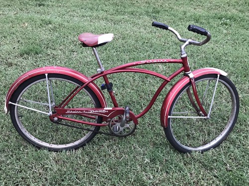 1961 March Schwinn Speedster 24” Westwind Tires Tubular S-7 Vintage Red Bicycle