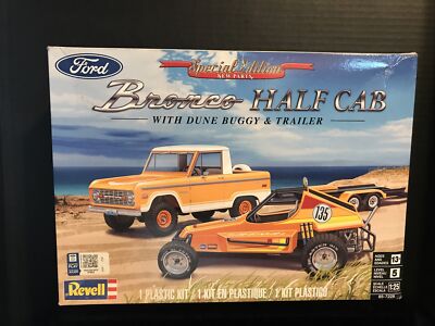 REVELL 85-7228 BRONCO HALF CAB w/ DUNE BUGGY MODEL KIT-NIB-1:25 SCALE