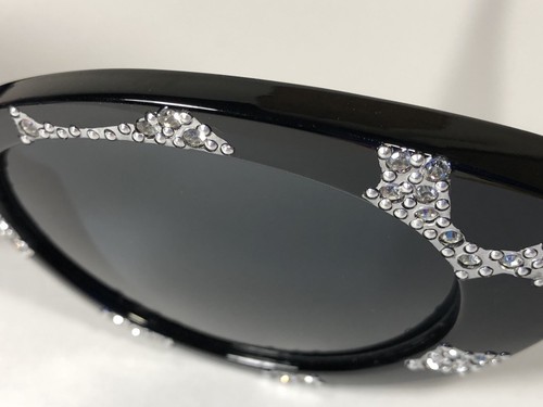 Vintage Versace 480 Sunglasses Cat Eye Swarovski Crystal Medusa Rare Italy Glam