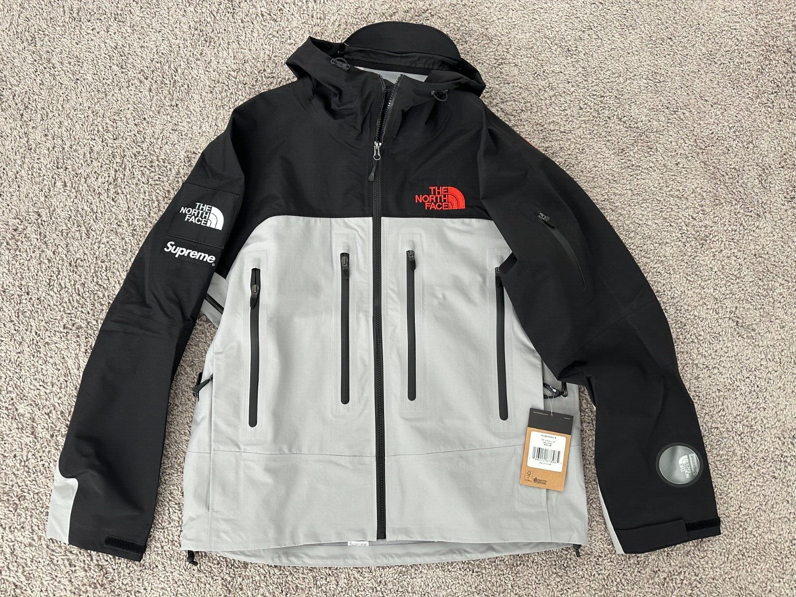 Supreme x The North Face Shell Tape Seam Jacket Black/Gray Size