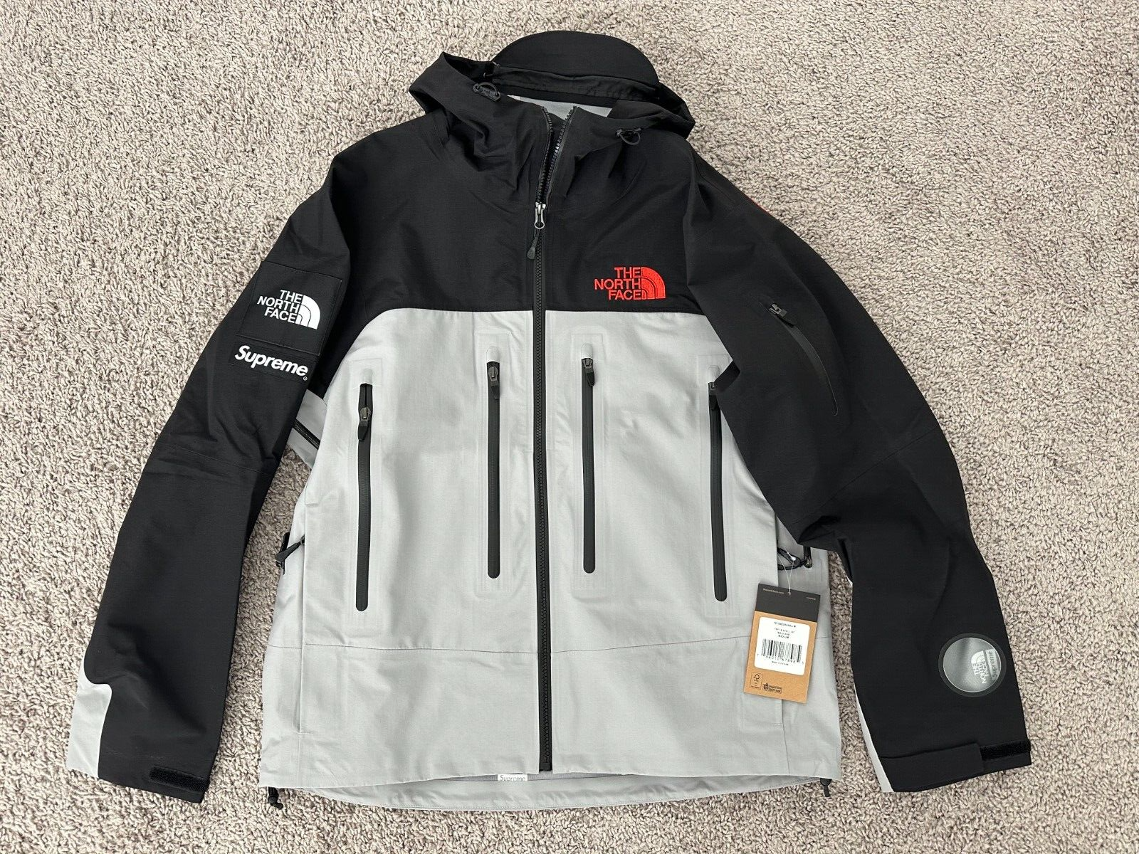 Supreme x The North Face Shell Tape Seam Jacket Black/Gray Size M ...