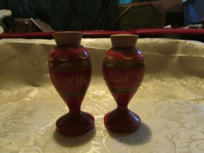 HAND CARVED WOODEN SOUVENIRS VASE/SALT N PEPPER SHAKERS/MISC. ITEMS LOT OF 12