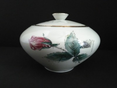 royal krister germany kpm sugar with lid & creamer vintage roses gold trim biege