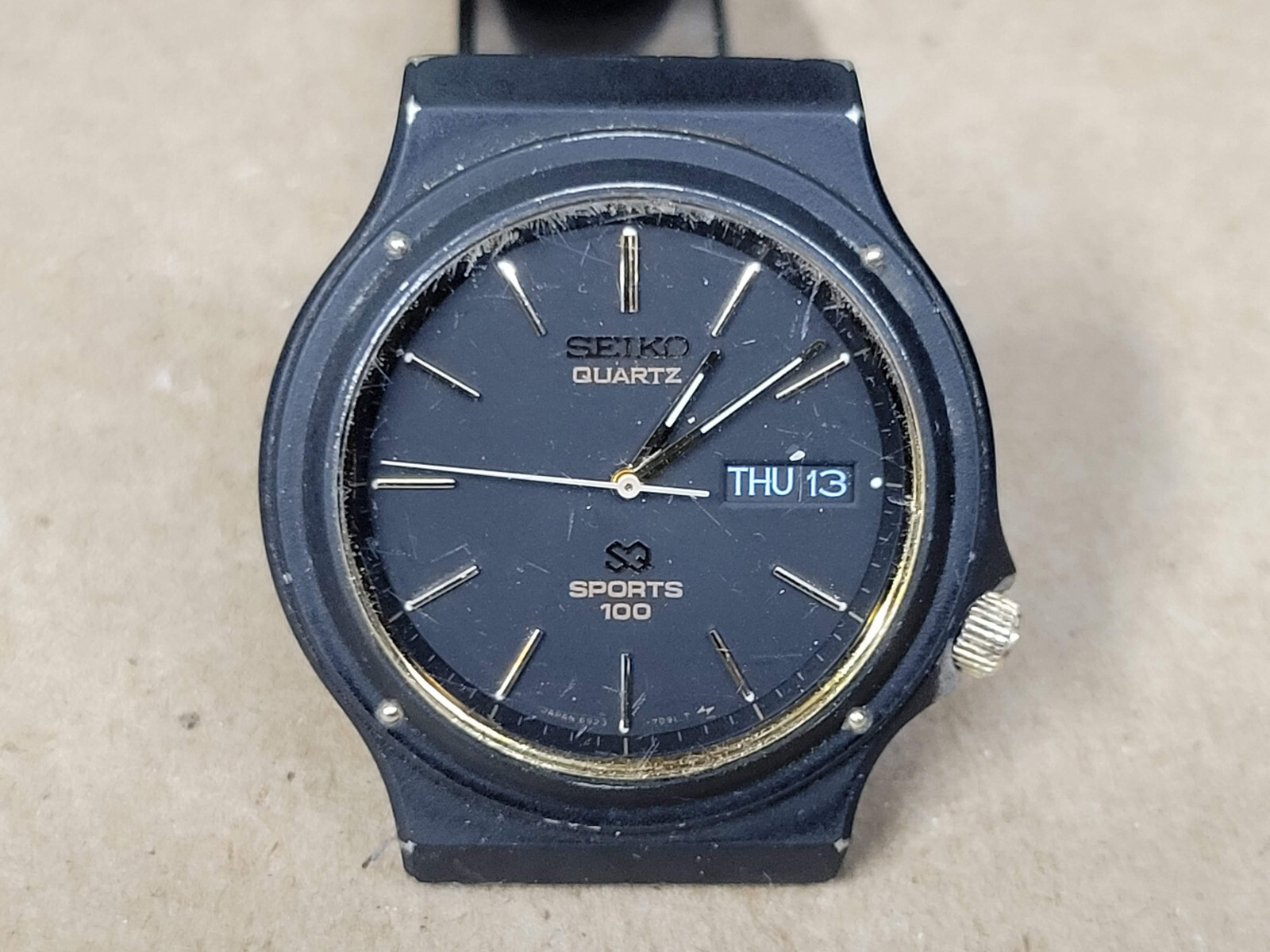 Seiko Sports SQ 100 Quartz 6923-7069 Black PVD Gold | eBay