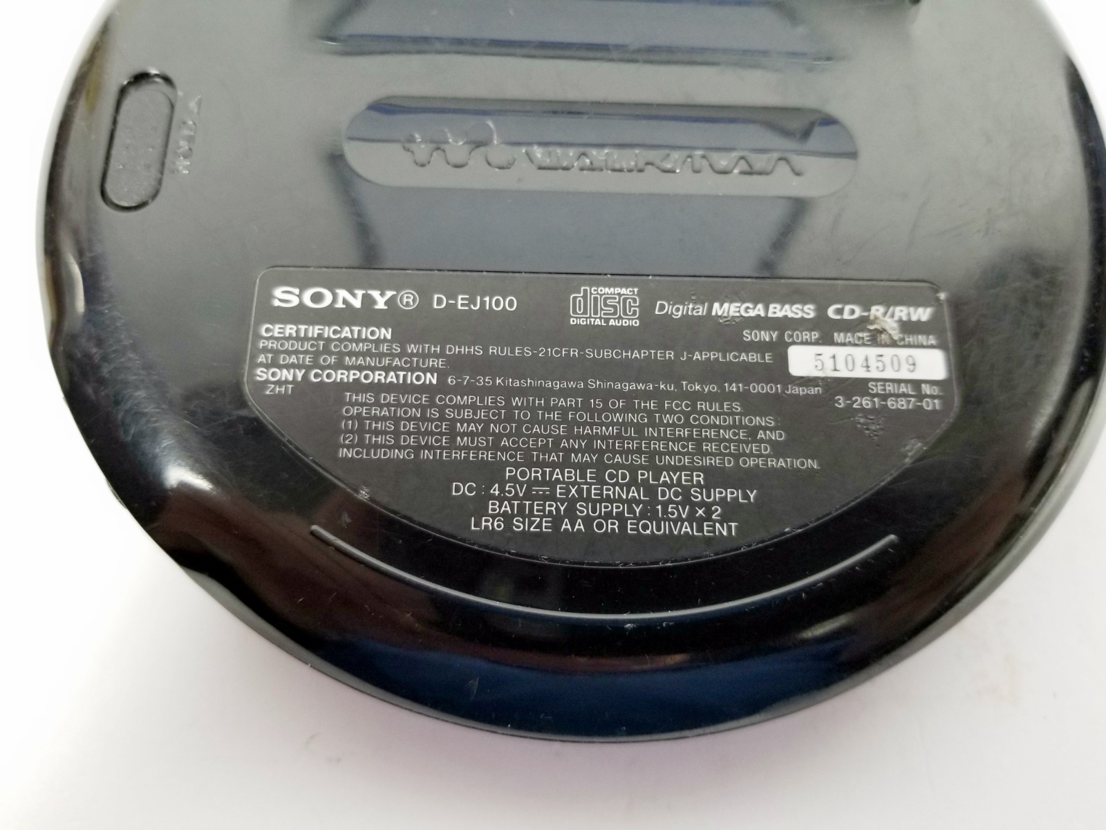 Sony Walkman D-EJ100 CD Player Discman Personal Portable