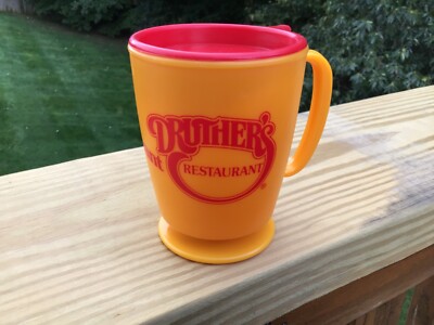 Vintage Yellow Druther s Restaurant Coffee Mug Cup Whirley Industries Made USA