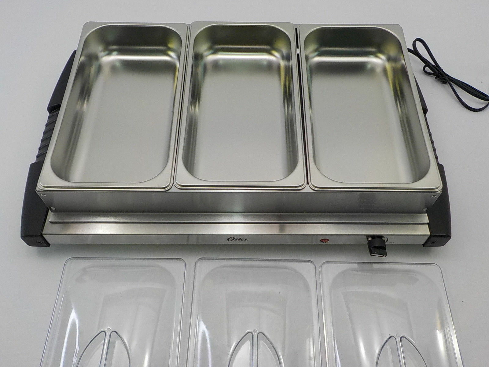 New Oster Buffet Warmer 3 Pan Tabletop Warming Tray 2.5 qt Dinner Party Food