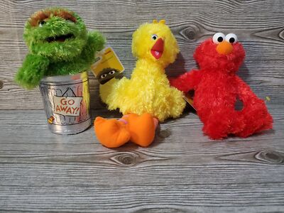 Sesame Street Plush Oscar Big Bird and Elmo