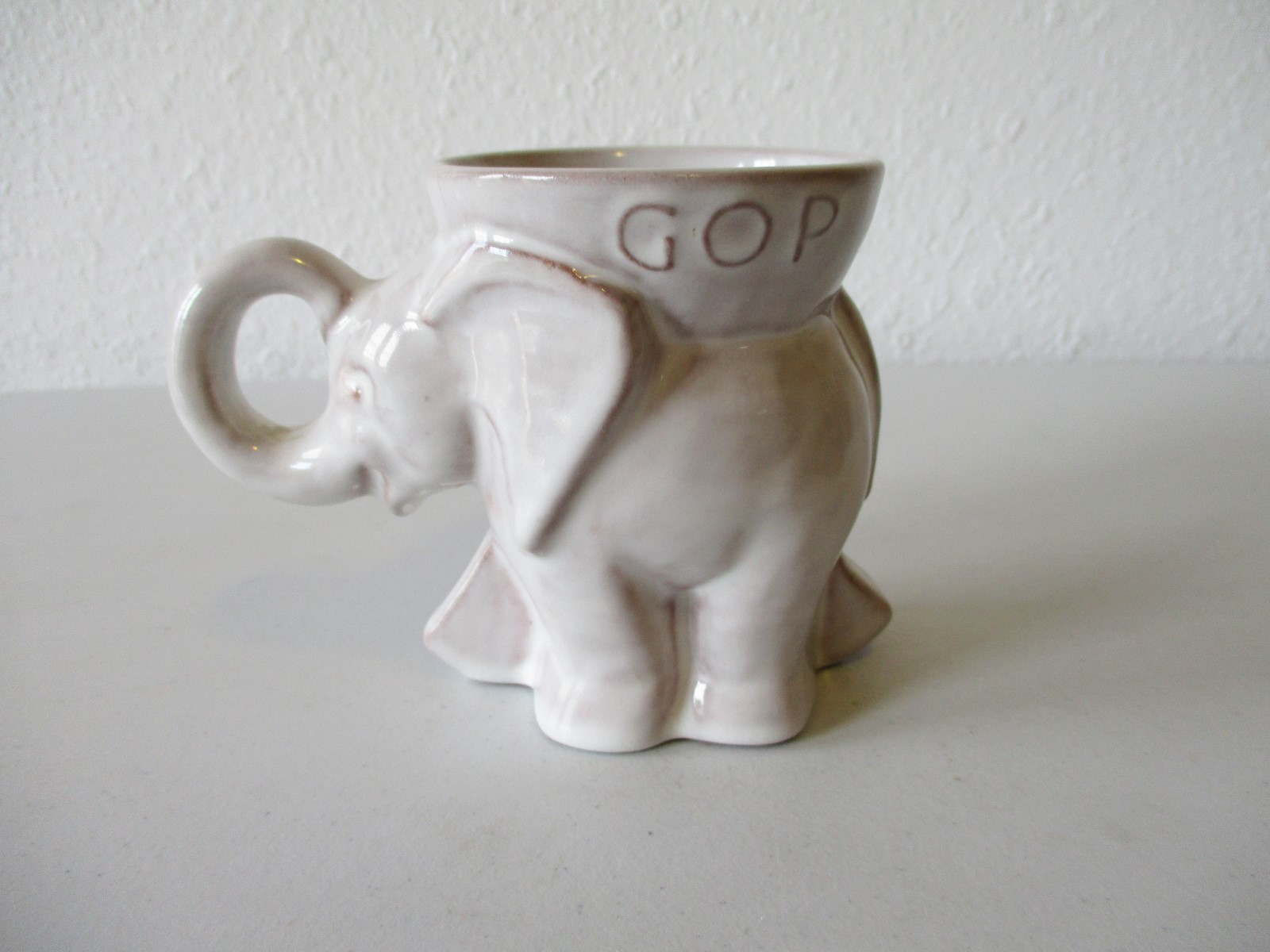 1968 Frankoma GOP Political Elephant Mug White