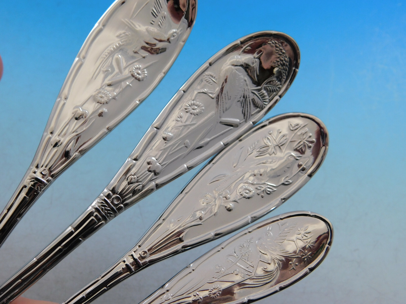 Japanese Bird Audubon by Ricci Stainless Flatware 5piece Place Setting New eBay