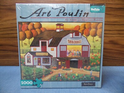Barn Dance BY ART POULIN PUZZLE 1000 pc  27''x20'' Square Country Farmhouse Farm