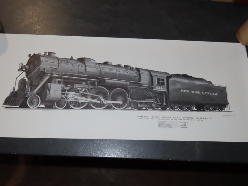 Impression EncadrÃ©E Hudson Type Passenger Engine No. 5344 SignÃ© Alvin F. Staufer