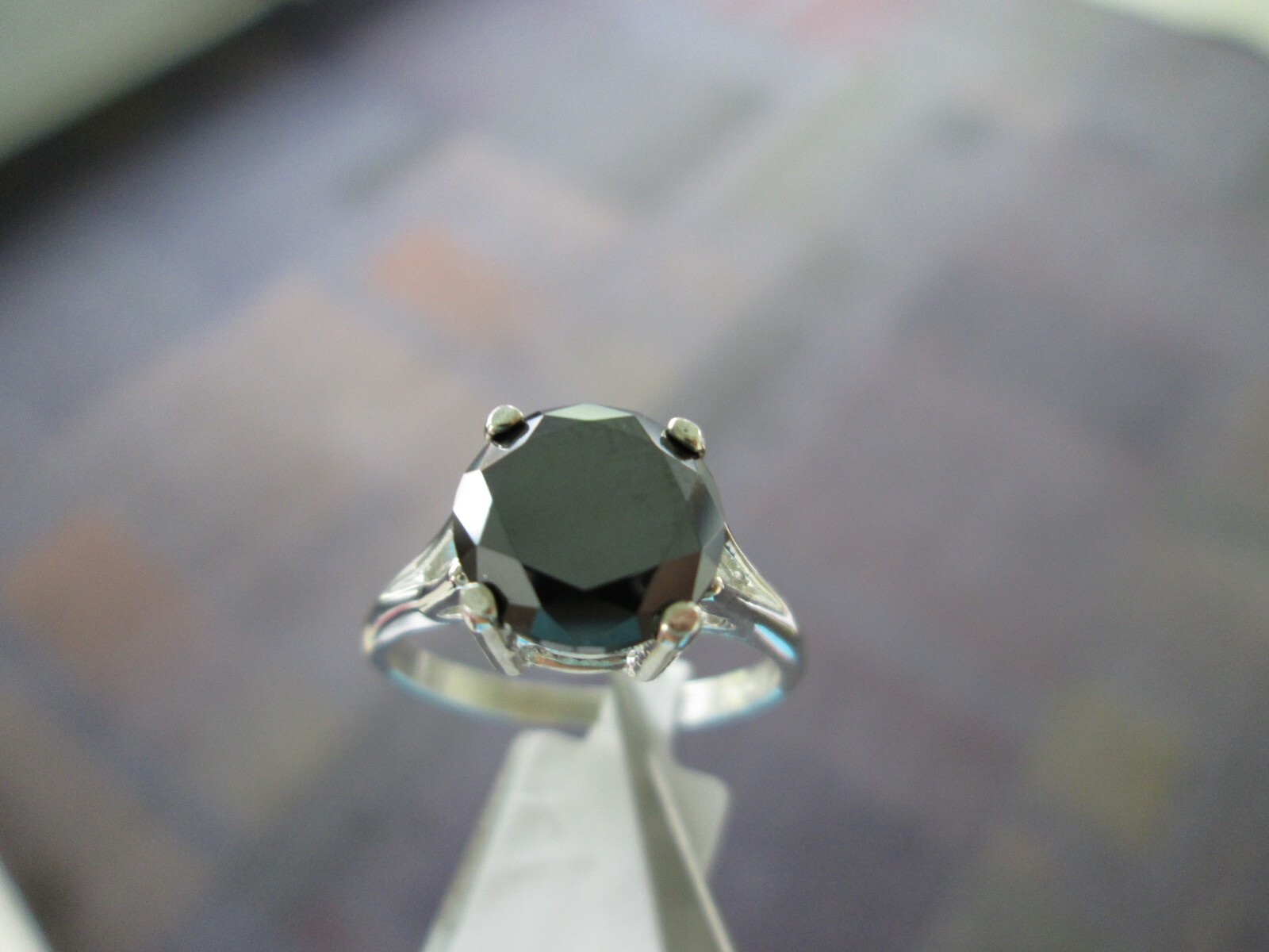 Pre-owned Real Black Diamonds Inc 2.50ct Natural Black Diamond Ring,certificate,free Dia Tester Sizes 5,6,7,8,9,10