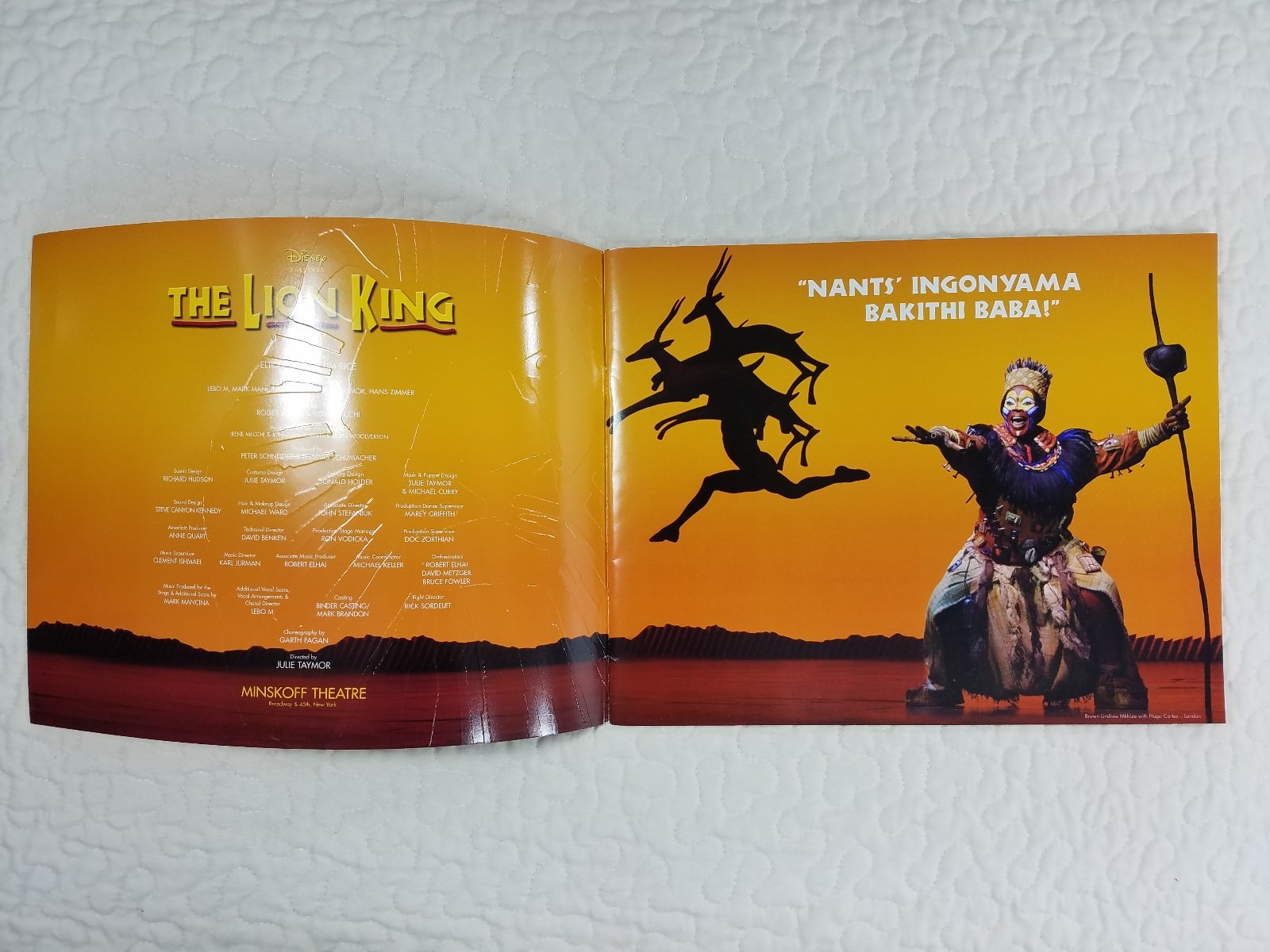 Disney Presents The Lion King Broadway Musical Photo Book Souvenir Memorabilia