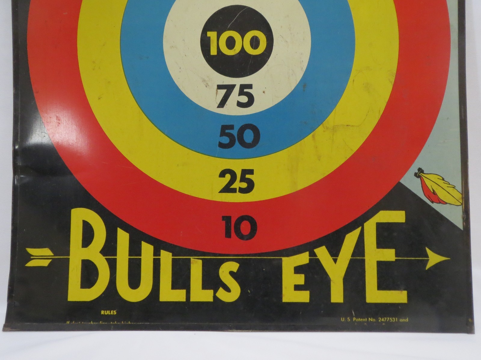 Vintage Toy Enterprises Tin Litho Play Ball Bulls Eye Magnetic Game Board 2 Side