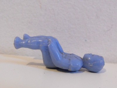 Vintage Hard Plastic Sitting Down Figures Blue Boys