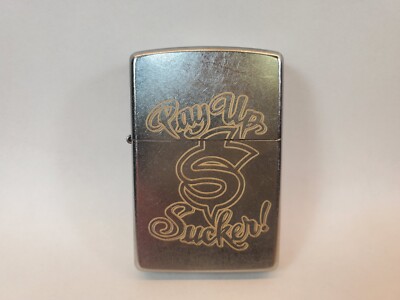 PAY UP SUCKER Zippo Street Chrome Lighter New in Box Laser Engraved 