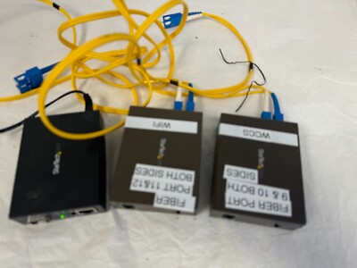 x2 StarTech Gigabit Single Mode Fiber Ethernet Media Converter SC 15km MCMGBSC15