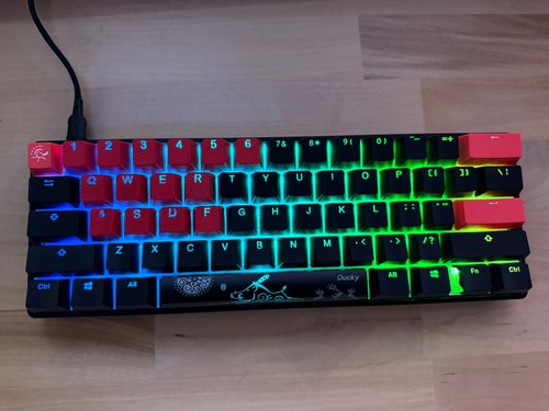 Ducky One 2 Mini RGB LED 60 Double Shot PBT Mechanical Keyboard MX CHERRY RED