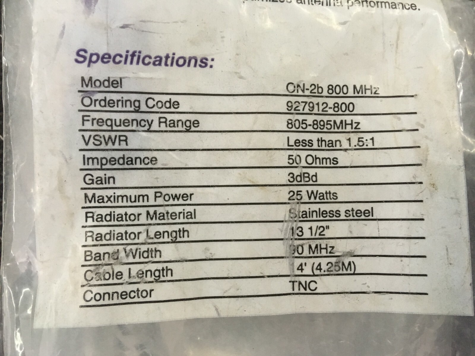 Hirschmann glass-mount antenna ON-2B