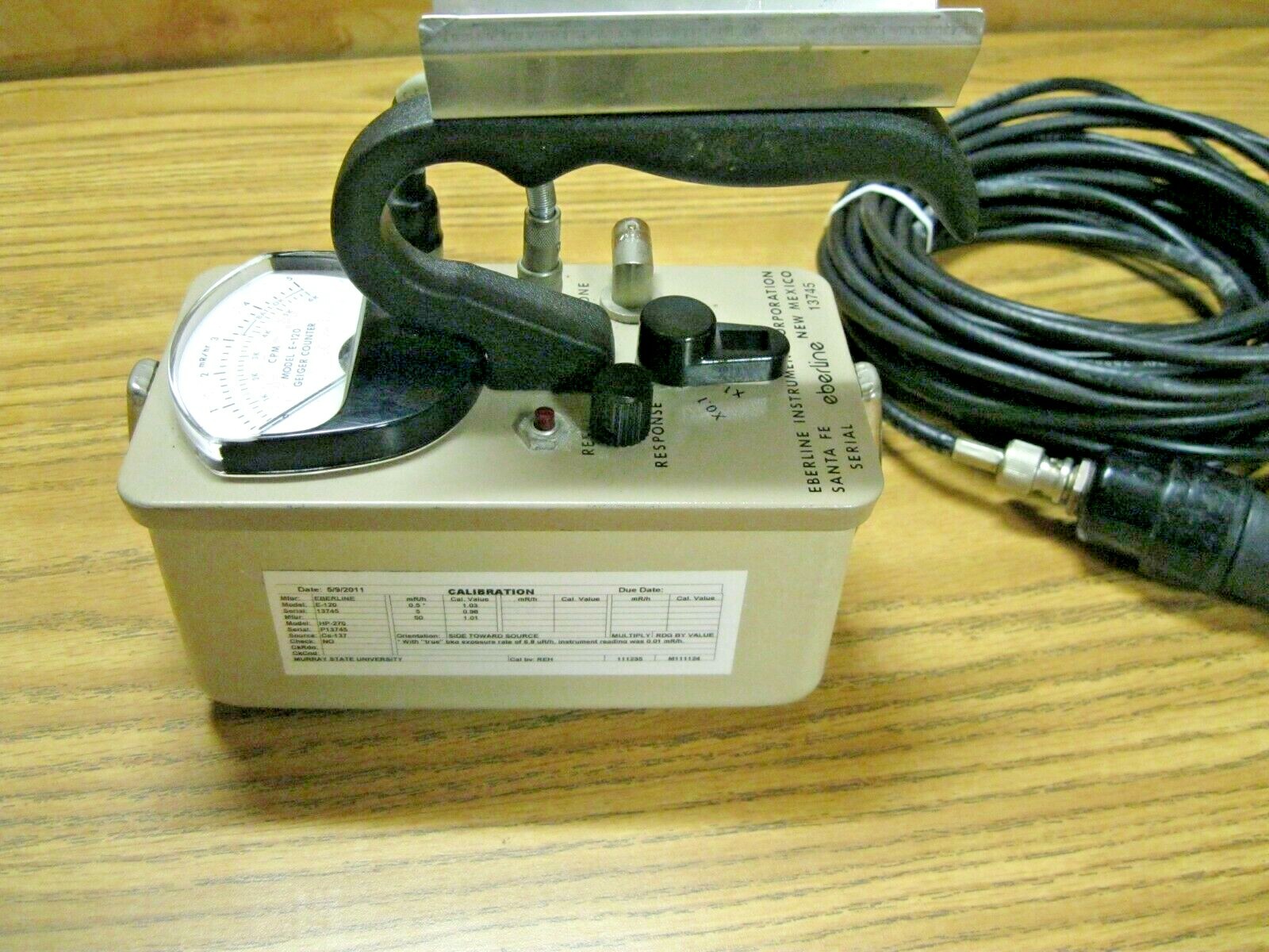 Eberline E-120 Geiger Counter with HP-270 Probe & SK-1 Speaker