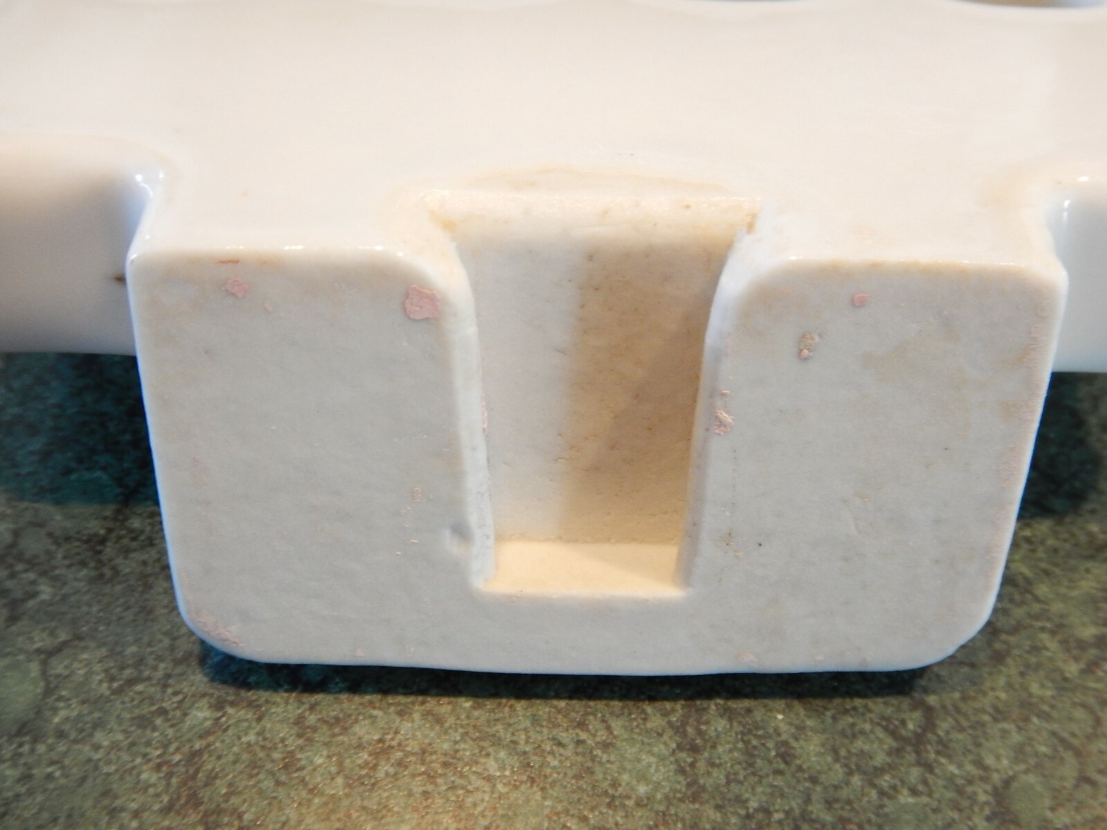 Vintage Ceramic White Porcelain Toothbrush Toothpaste Holder