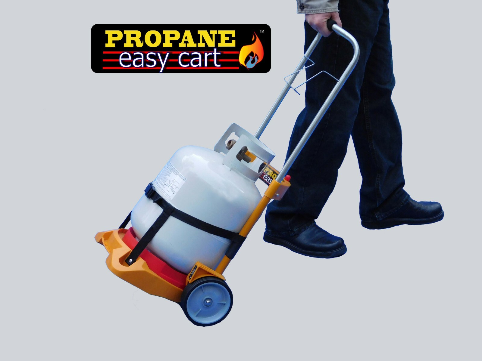 Propane Easy Cart Tank Carrier for BBQ grill w- 20 lb Scale Fuel Gauge Included 