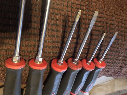 SNAP ON RED BLACK SOFT GRIP HANDLE SCREWDRIVERS 6 PIECES #2