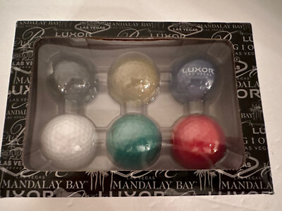 NEW - Las Vegas Casino Logo Set of 6 Golf Balls ~ Mirage/MGM/Luxor/Mandalay