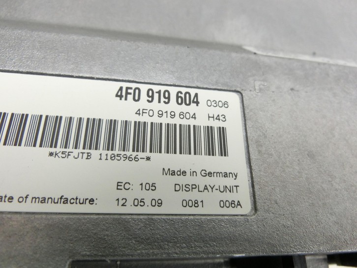 Audi A4 8K 07-11 Bildschirm Display Monitor JTB-001 BE9356 Audi A4 8K 07-11 08.06.2009 4F0919604 gebraucht Bild 6
