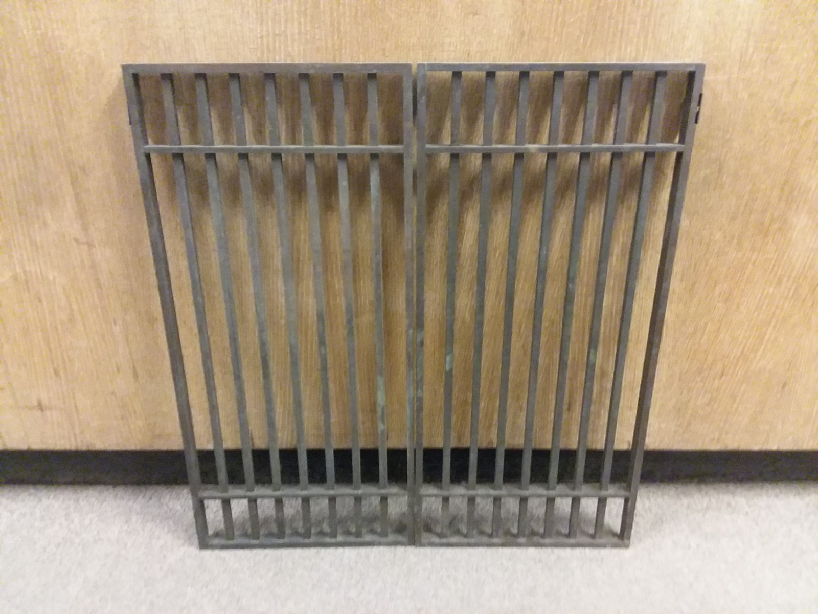 Antique Bankers window brass bars Wells Fargo Bank of America