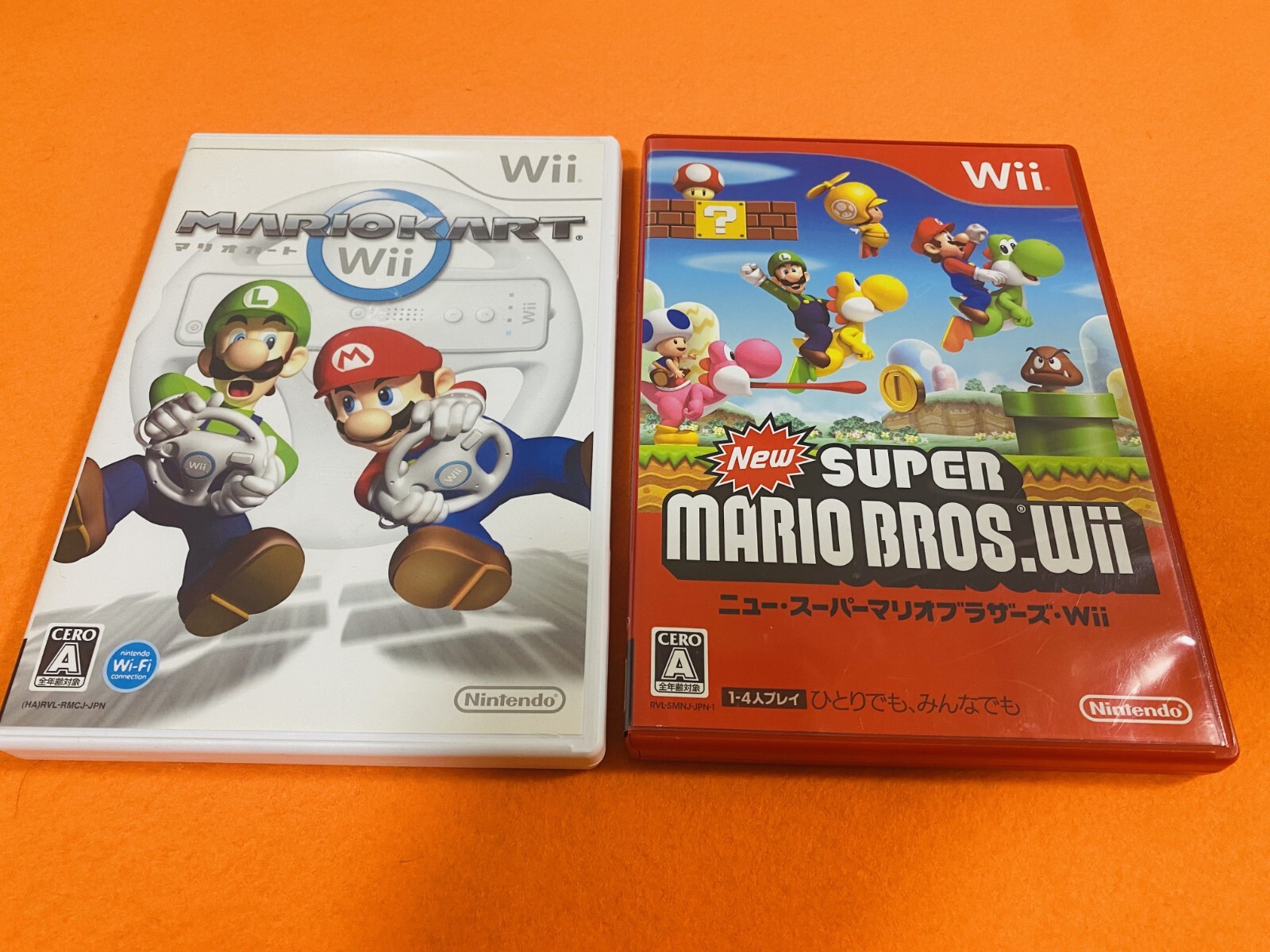 Wiiカセット New Super Mario Bros. Wii , Mario Kart Wii set from Japan