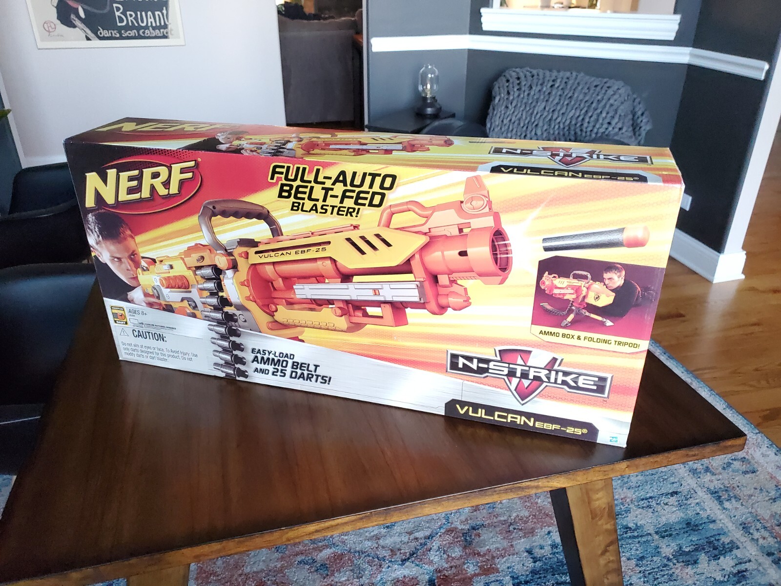 NEW IN BOX!! NEVER USED NERF NStrike Vulcan Belt Fed EBF-25