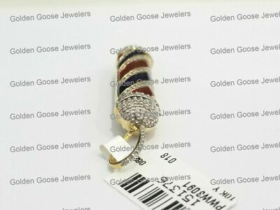 Pre-owned Gnd Atlanta Clearance Yellow Gold Diamond Barber Pole Hair Cutting Grind Pendant Charm Man In White