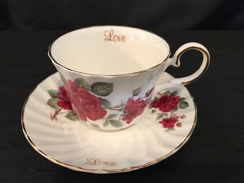 Royal Patrician Bone China Teacup and Saucer, England, Roses