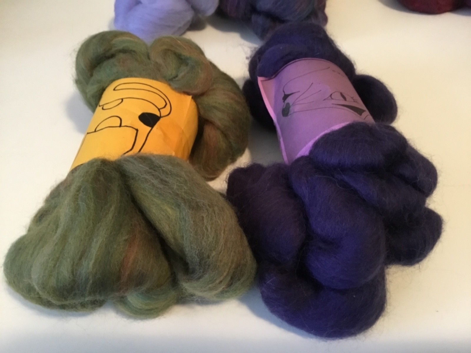 Lot 14 oz. Hand Dyed Merino Wool Top Roving Spinning Fiber Wet Felting 7 Skeins