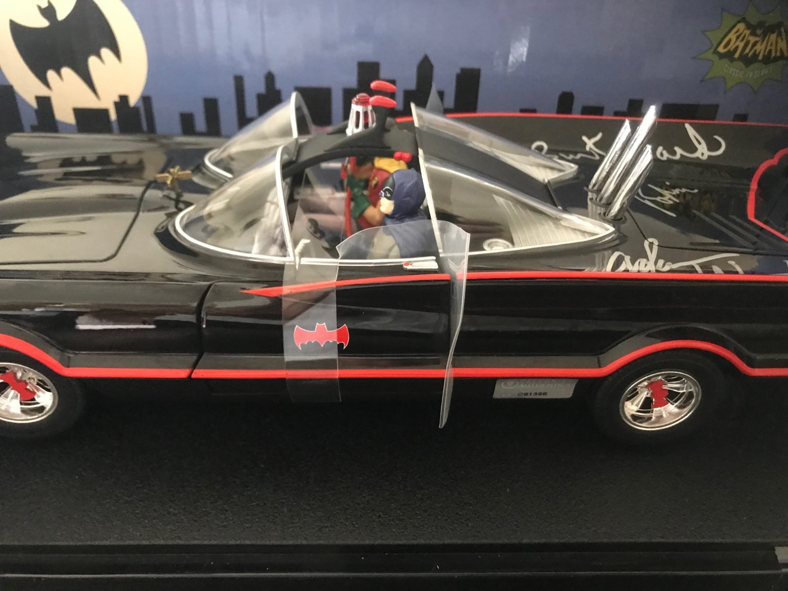 Adam West and Burt Ward signed 1:18 scale die-cast 66 classic TV Batmobile