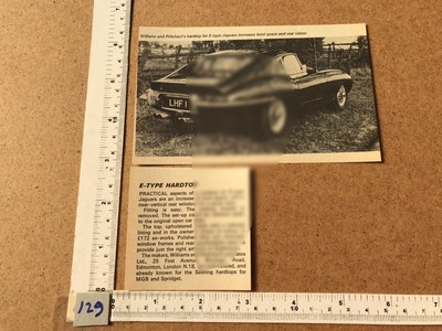 Jaguar E-Type Hardtop Williams and Pritchard Edmonton London cutting 1968 LHF1