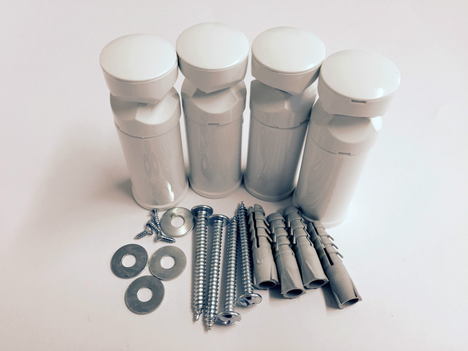 White Set of UNIVERSAL Bracket For Towel RAIL Radiator Flat&Curved Full