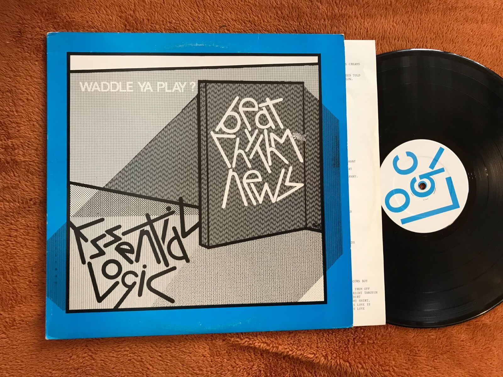 ESSENTIAL LOGIC beat rhythm news lp '79 waddle ya play? x
